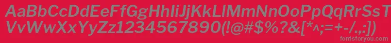LibrefranklinSemibolditalic-Schriftart – Graue Schriften auf rotem Hintergrund