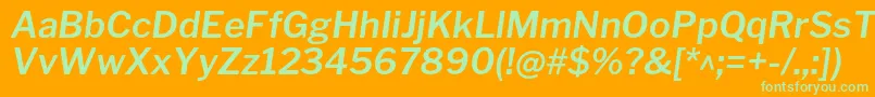 LibrefranklinSemibolditalic Font – Green Fonts on Orange Background