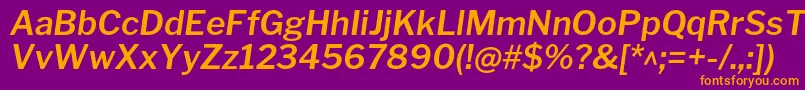 LibrefranklinSemibolditalic Font – Orange Fonts on Purple Background