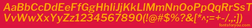 LibrefranklinSemibolditalic Font – Orange Fonts on Red Background