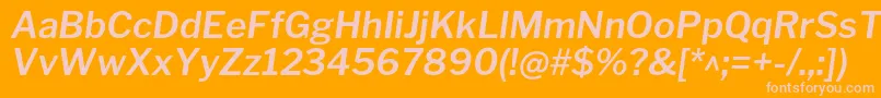 LibrefranklinSemibolditalic Font – Pink Fonts on Orange Background