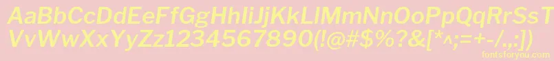 LibrefranklinSemibolditalic-Schriftart – Gelbe Schriften auf rosa Hintergrund