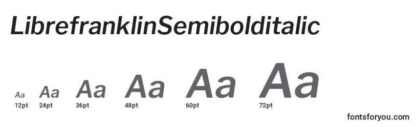 Размеры шрифта LibrefranklinSemibolditalic