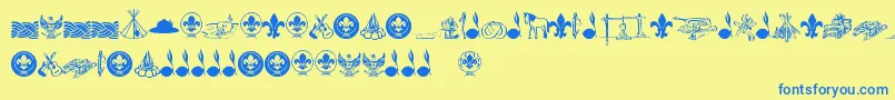 Więcej informacji o czcionce FtfIndonesianaScout Czcionka FtfIndonesianaScout – niebieskie czcionki na żółtym tle