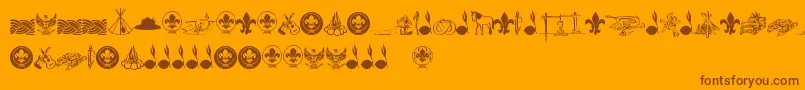 FtfIndonesianaScout Font – Brown Fonts on Orange Background