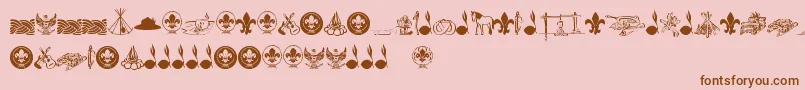 FtfIndonesianaScout Font – Brown Fonts on Pink Background