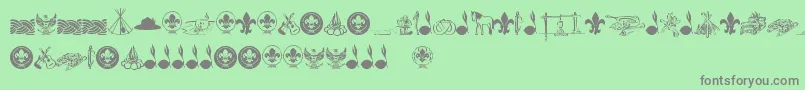 FtfIndonesianaScout Font – Gray Fonts on Green Background