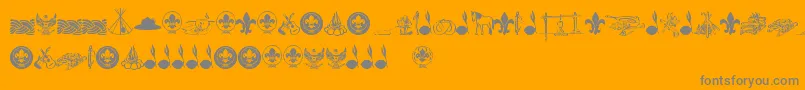 FtfIndonesianaScout Font – Gray Fonts on Orange Background