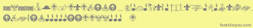 FtfIndonesianaScout Font – Gray Fonts on Yellow Background