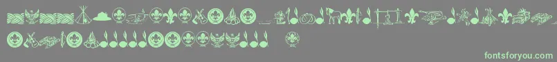 FtfIndonesianaScout Font – Green Fonts on Gray Background