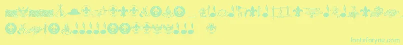 FtfIndonesianaScout Font – Green Fonts on Yellow Background