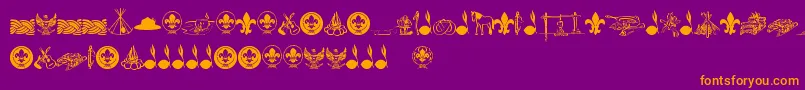 FtfIndonesianaScout Font – Orange Fonts on Purple Background
