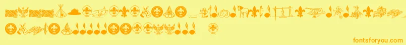 FtfIndonesianaScout Font – Orange Fonts on Yellow Background