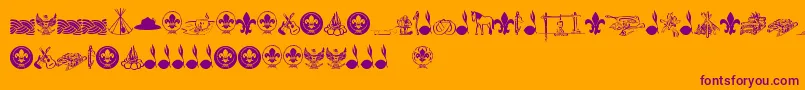 FtfIndonesianaScout Font – Purple Fonts on Orange Background