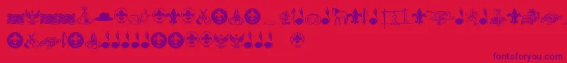 FtfIndonesianaScout Font – Purple Fonts on Red Background