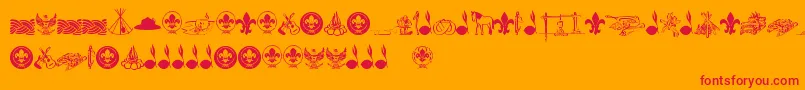 FtfIndonesianaScout Font – Red Fonts on Orange Background
