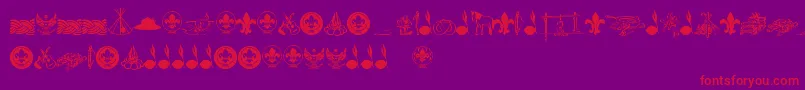 FtfIndonesianaScout Font – Red Fonts on Purple Background