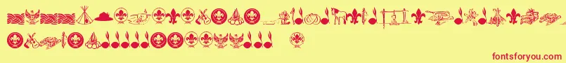FtfIndonesianaScout Font – Red Fonts on Yellow Background