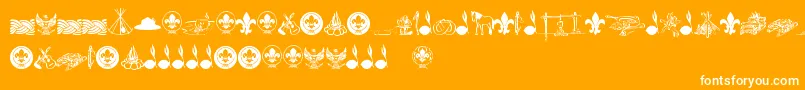 FtfIndonesianaScout Font – White Fonts on Orange Background