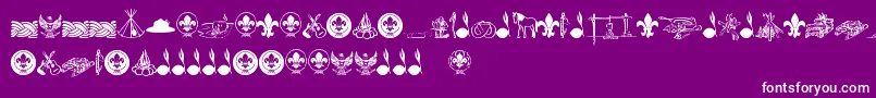 FtfIndonesianaScout Font – White Fonts on Purple Background
