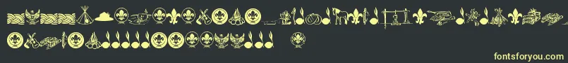 FtfIndonesianaScout Font – Yellow Fonts on Black Background