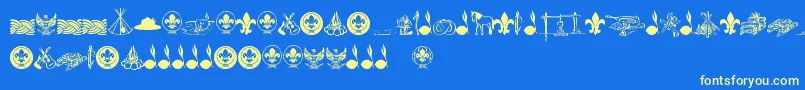 FtfIndonesianaScout Font – Yellow Fonts on Blue Background