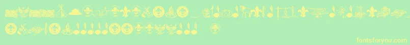 FtfIndonesianaScout Font – Yellow Fonts on Green Background