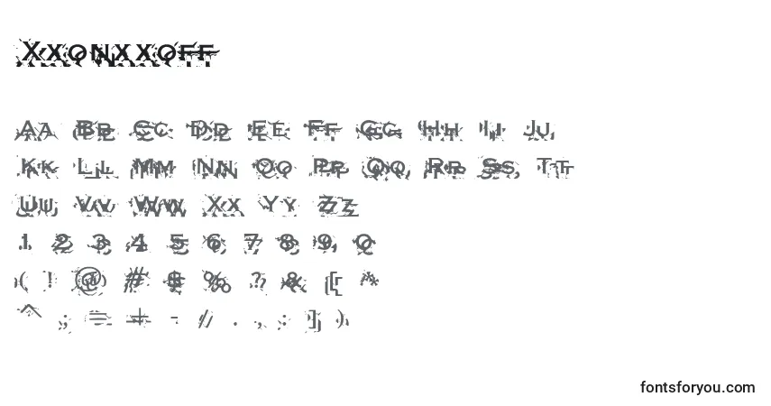 Xxonxxoff-fontti – aakkoset, numerot, erikoismerkit