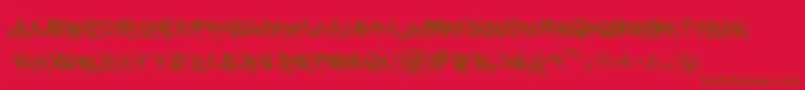 Czcionka Xxonxxoff – brązowe czcionki na czerwonym tle