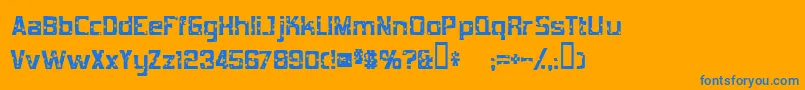 MobConcrete Font – Blue Fonts on Orange Background