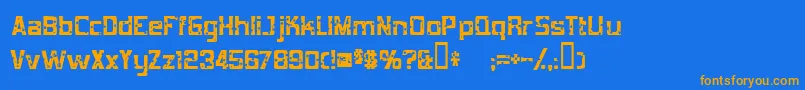 MobConcrete Font – Orange Fonts on Blue Background