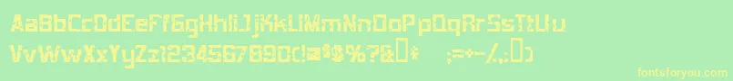 MobConcrete Font – Yellow Fonts on Green Background