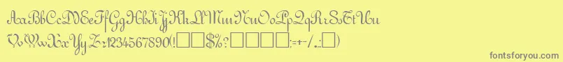 フォントGessele ffy – 黄色の背景に灰色の文字