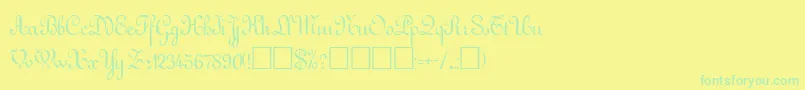 Gessele ffy-Schriftart – Grüne Schriften auf gelbem Hintergrund