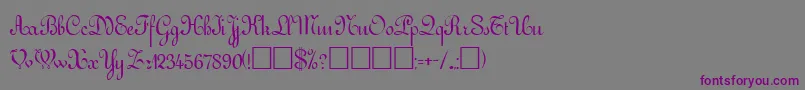 フォントGessele ffy – 紫色のフォント、灰色の背景