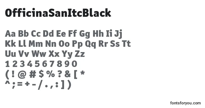 A fonte OfficinaSanItcBlack – alfabeto, números, caracteres especiais