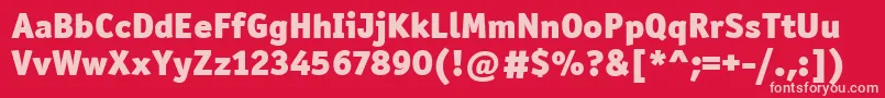 OfficinaSanItcBlack Font – Pink Fonts on Red Background