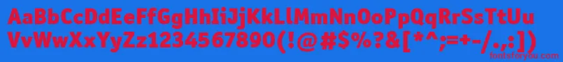 OfficinaSanItcBlack Font – Red Fonts on Blue Background