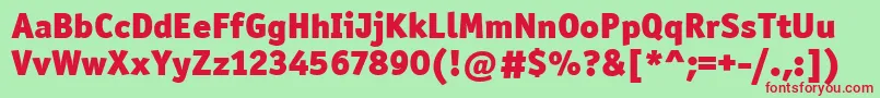 OfficinaSanItcBlack Font – Red Fonts on Green Background