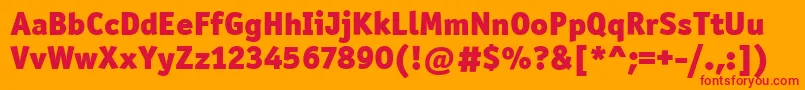 OfficinaSanItcBlack Font – Red Fonts on Orange Background