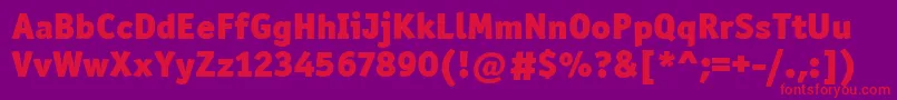 OfficinaSanItcBlack Font – Red Fonts on Purple Background