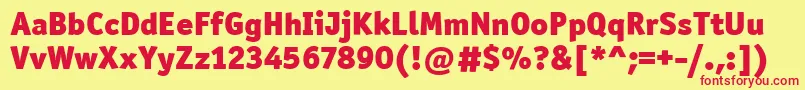 OfficinaSanItcBlack Font – Red Fonts on Yellow Background