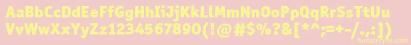 OfficinaSanItcBlack Font – Yellow Fonts on Pink Background