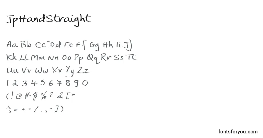 Schriftart JpHandStraight – Alphabet, Zahlen, spezielle Symbole