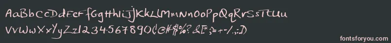 JpHandStraight Font – Pink Fonts on Black Background