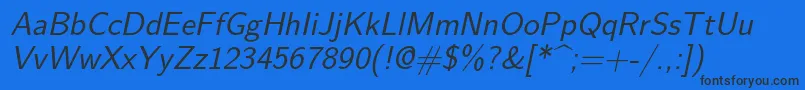 Lmsans12Oblique Font – Black Fonts on Blue Background