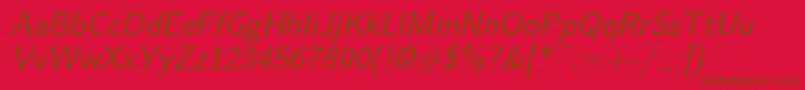 フォントLmsans12Oblique – 赤い背景に茶色の文字