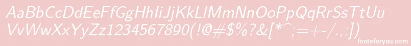 Lmsans12Oblique Font – White Fonts on Pink Background