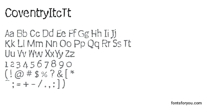 Czcionka CoventryItcTt – alfabet, cyfry, specjalne znaki