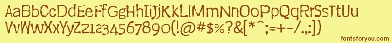 fuente CoventryItcTt – Fuentes Marrones Sobre Fondo Amarillo